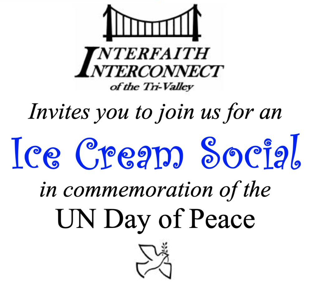 The Interfaith Connect logo, followed by the following text:

Invites you to join us for an Ice Cream Social in commemoration of the UN Day of Peace